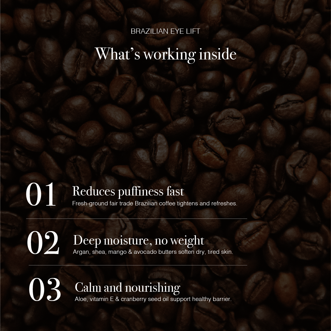 Brazilian Coffee Eye Cream for Hydration + De-Puffing