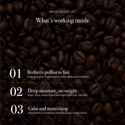 Brazilian Coffee Eye Cream for Hydration + De-Puffing